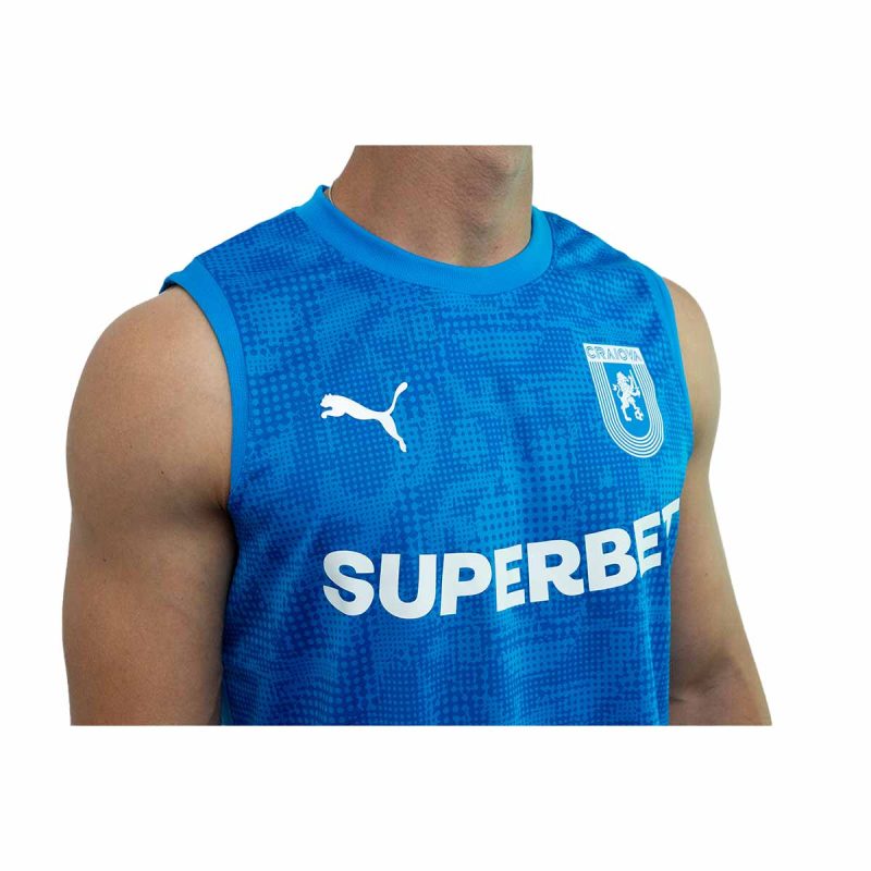 Tricou fara maneci  antrenament 25-26 albastru Universitatea Craiova - Imagine 2